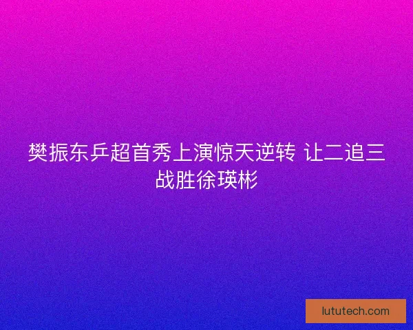 樊振东乒超首秀上演惊天逆转 让二追三战胜徐瑛彬